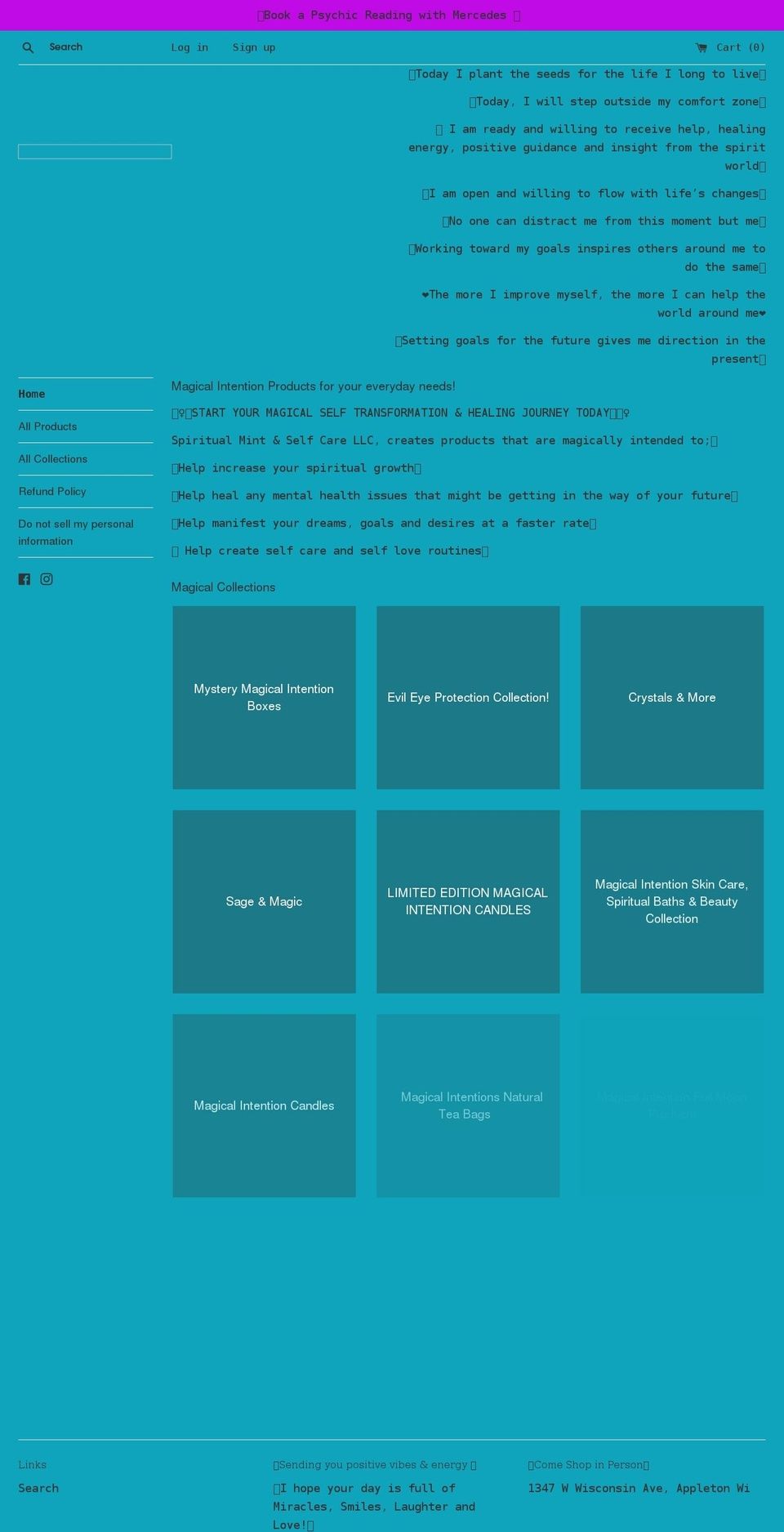 spiritualmintandselfcare.com shopify website screenshot