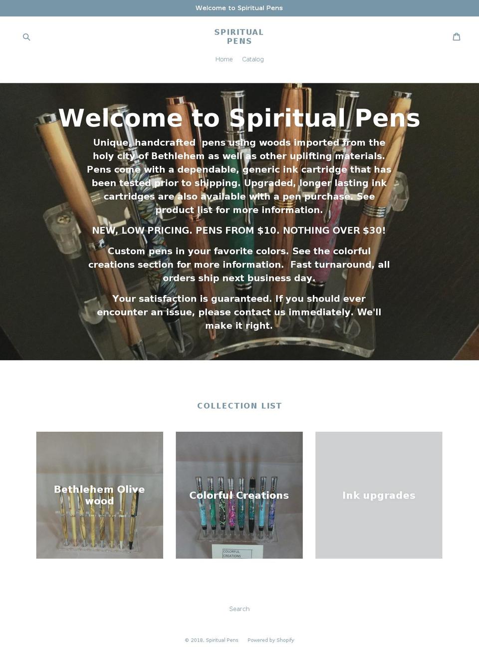 spiritualpens.com — Shopify storefront screenshot