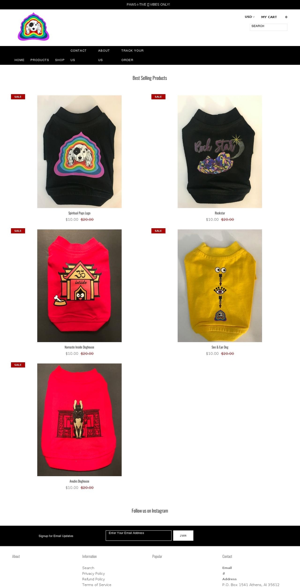 spiritualpups.com shopify website screenshot