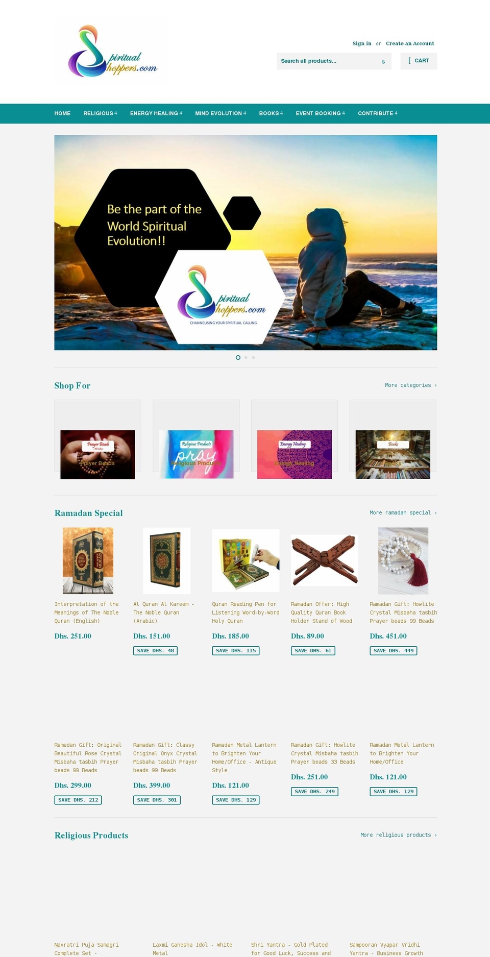 spiritualshoppers.com shopify website screenshot