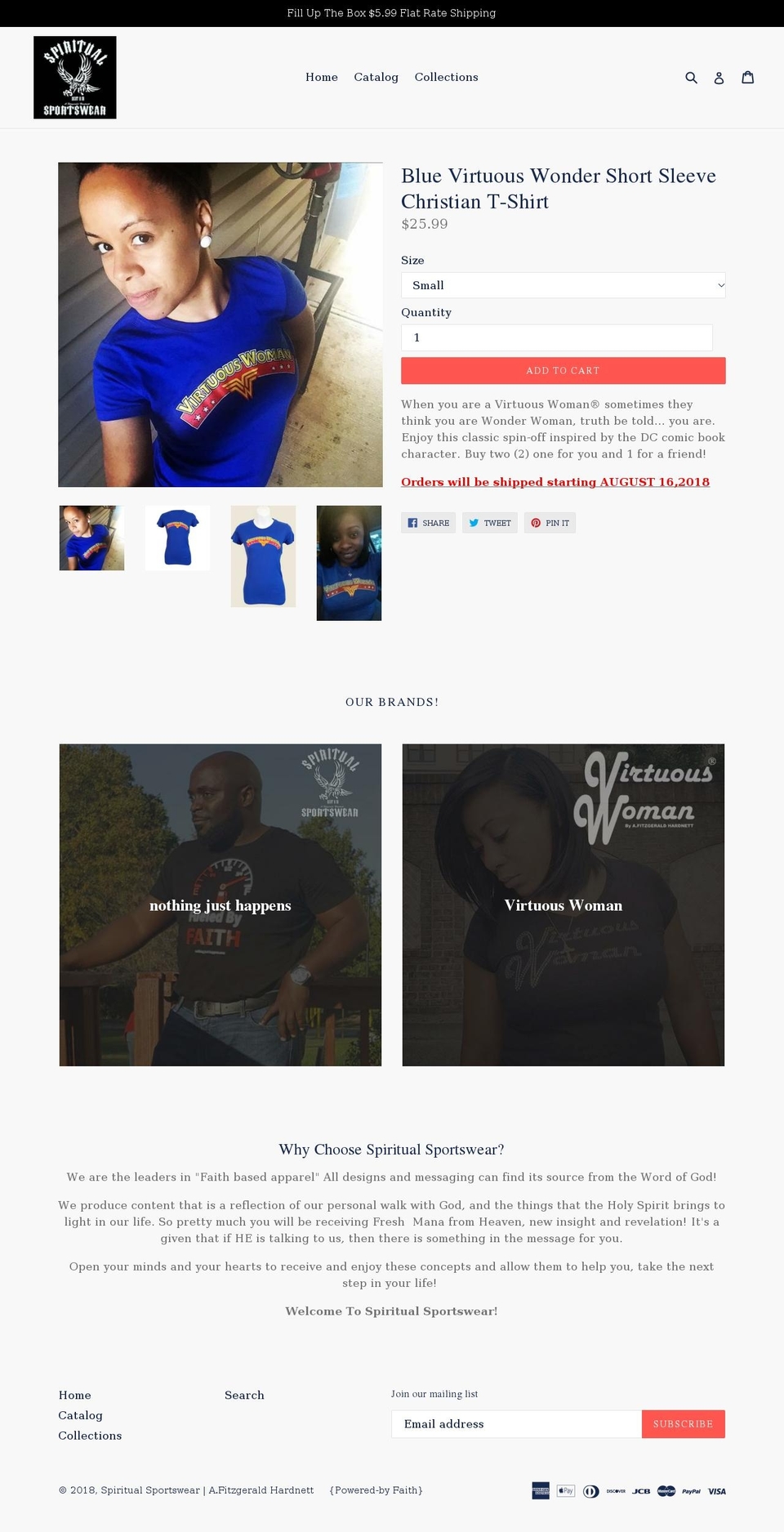 spiritualsportswear.com — Shopify storefront screenshot