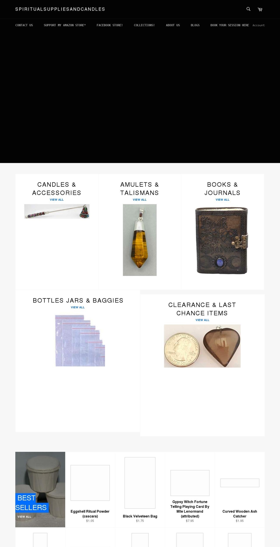 spiritualsuppliesandcandles.com shopify website screenshot