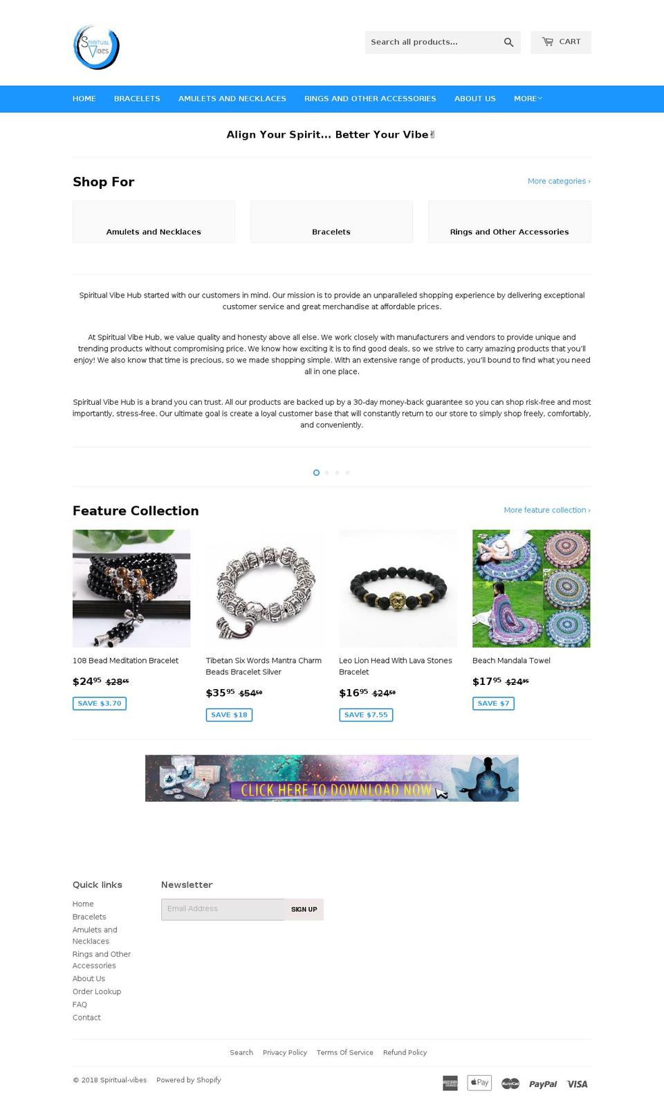 spiritualvibehub.com — Shopify storefront screenshot