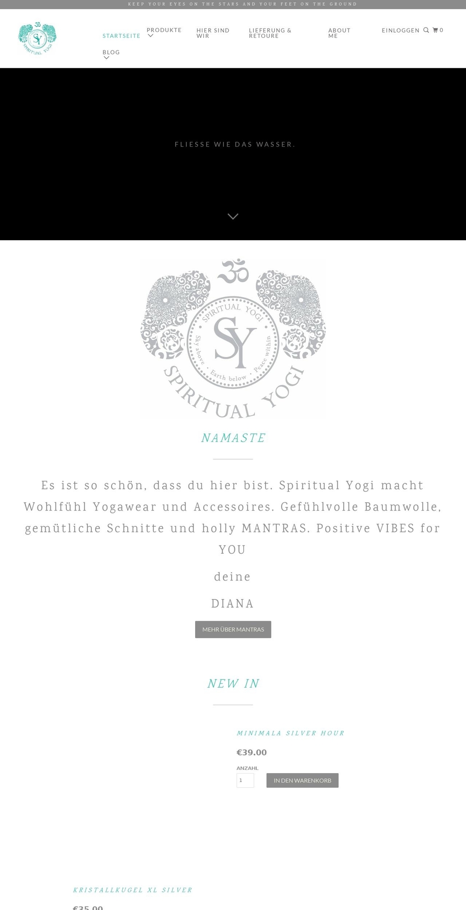 spiritualyogi.de shopify website screenshot