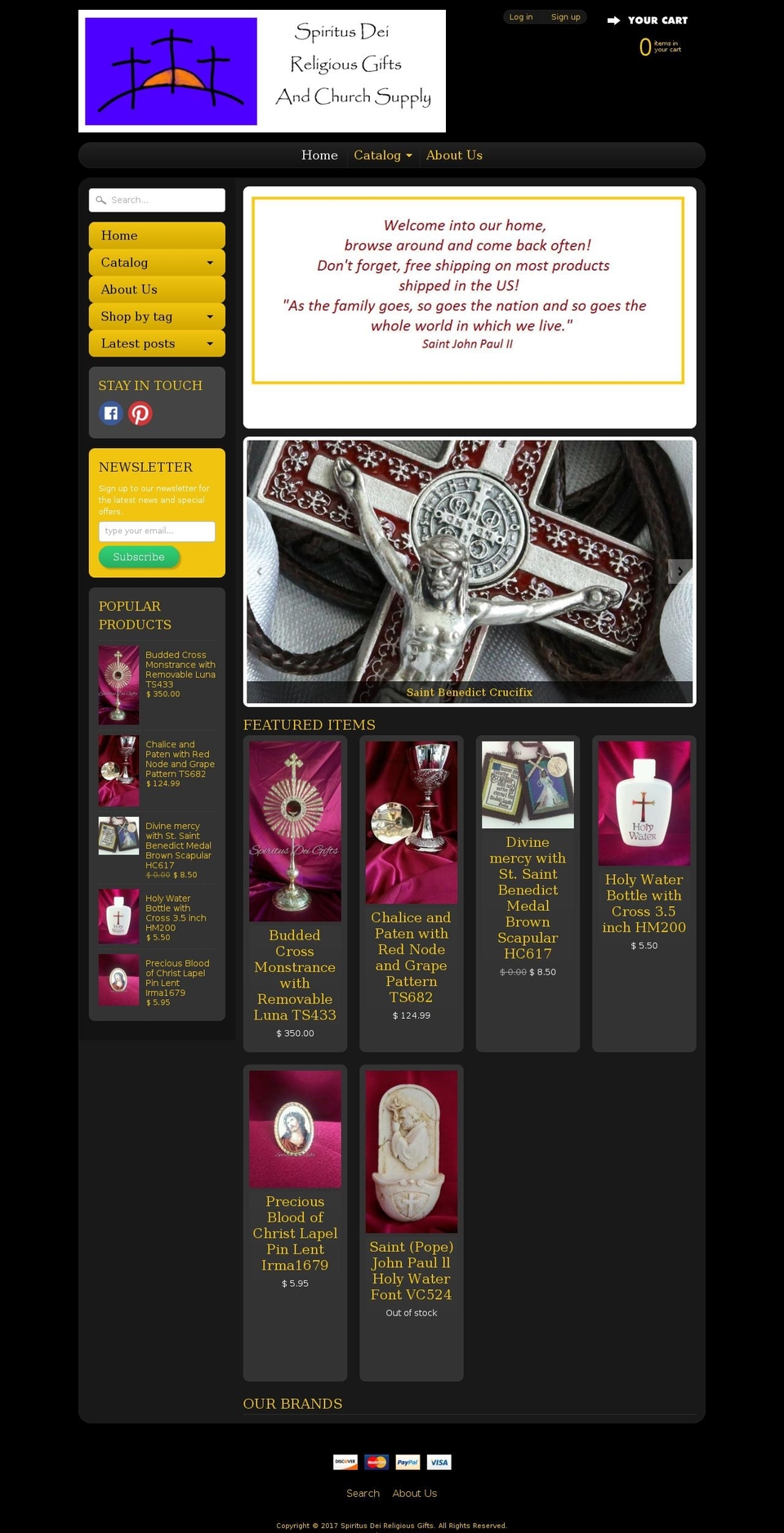 spiritusdeigifts.com shopify website screenshot
