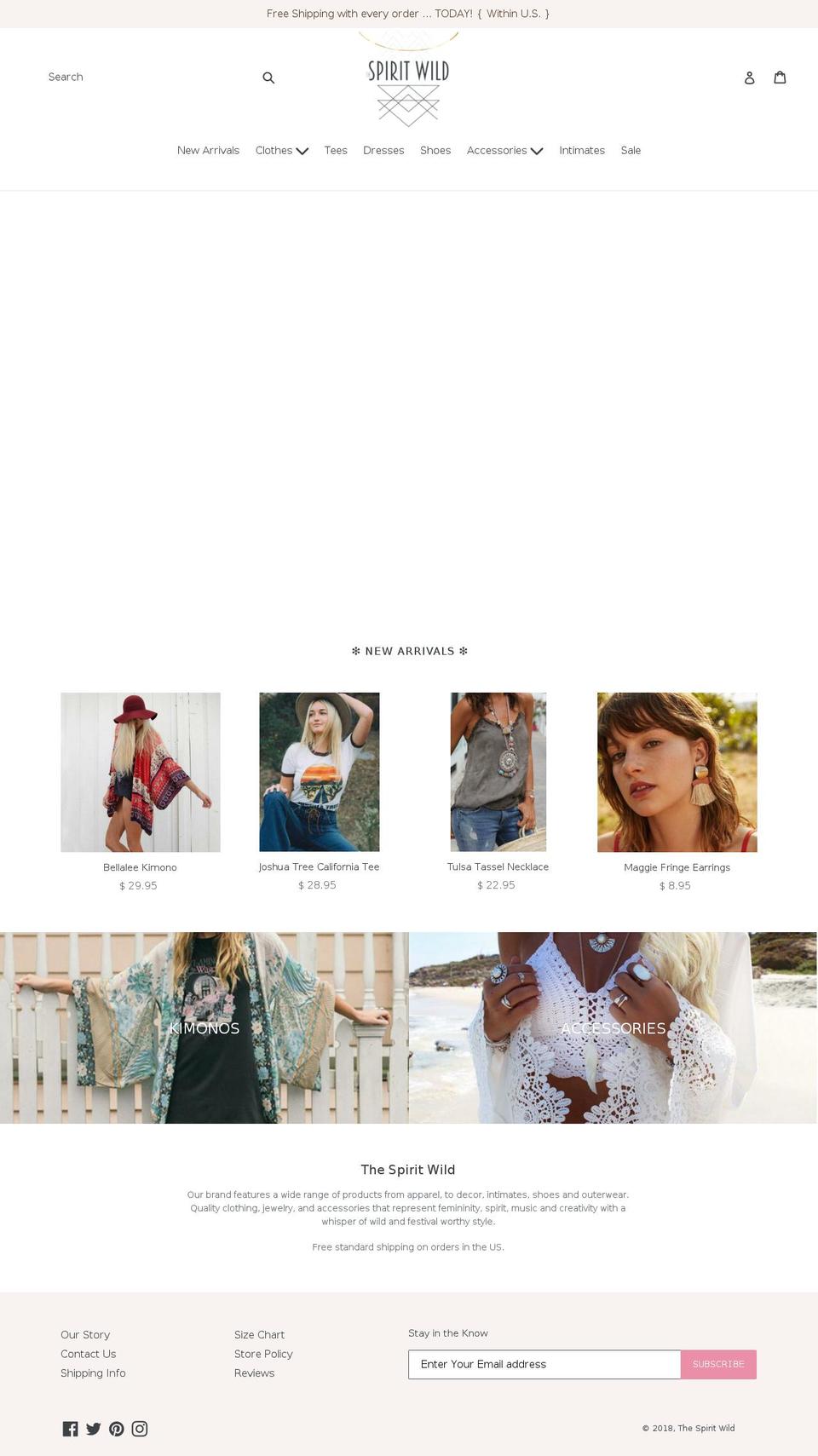 spiritwild.com — Shopify storefront screenshot