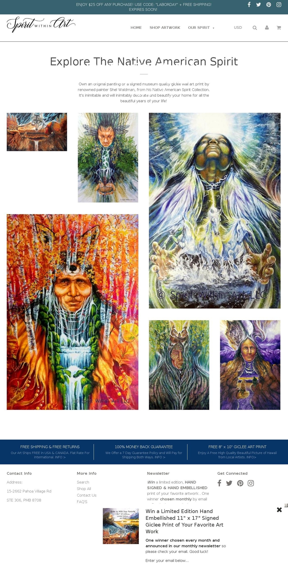 spiritwithinart.com shopify website screenshot