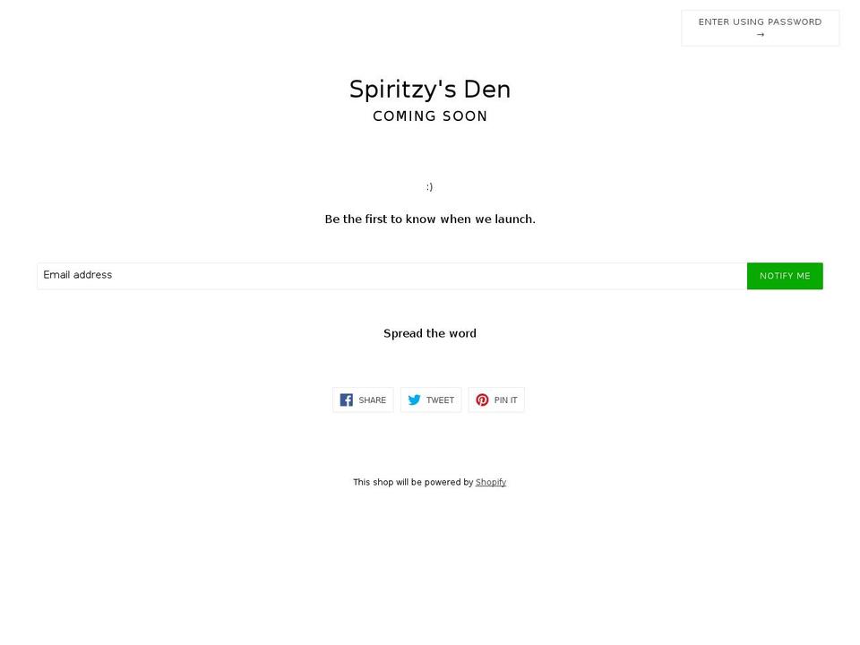 spiritzy.com — Shopify storefront screenshot