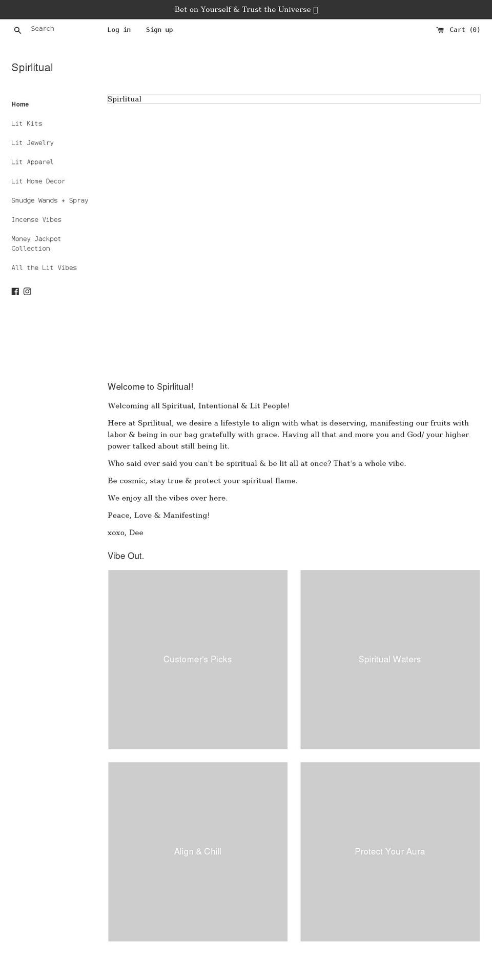 spirlitual.com shopify website screenshot