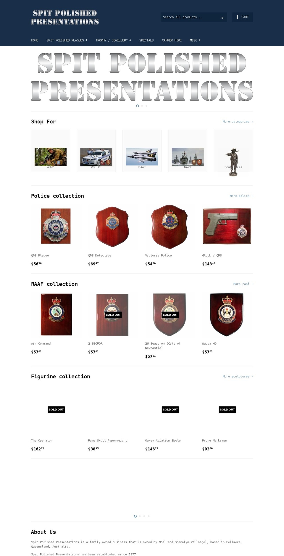 spitpolished.com.au shopify website screenshot
