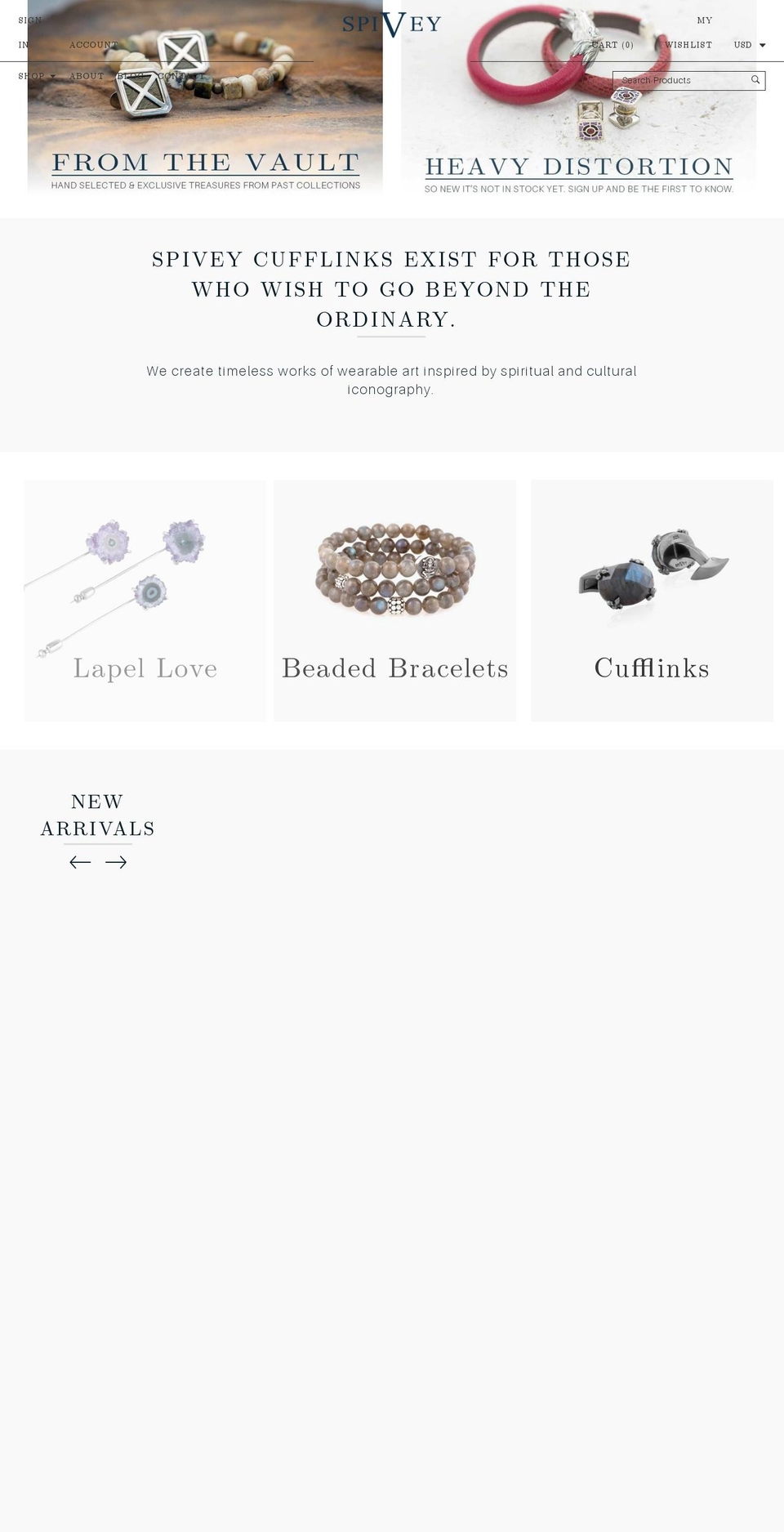spiveycufflinks.com shopify website screenshot