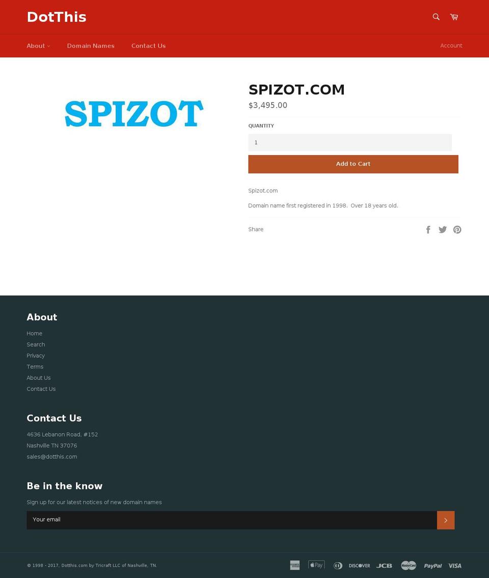 spizot.com shopify website screenshot