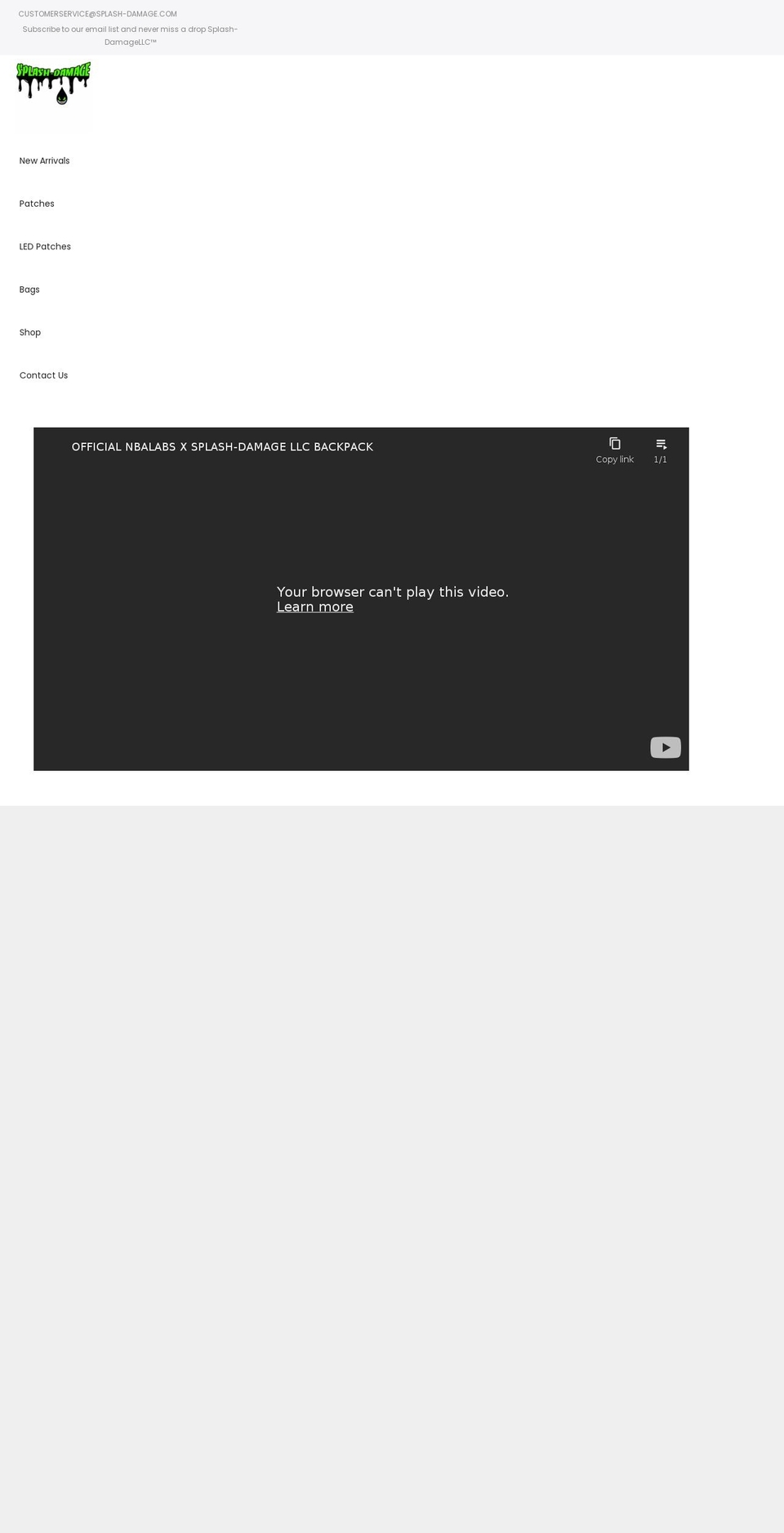 splash-damage.com shopify website screenshot