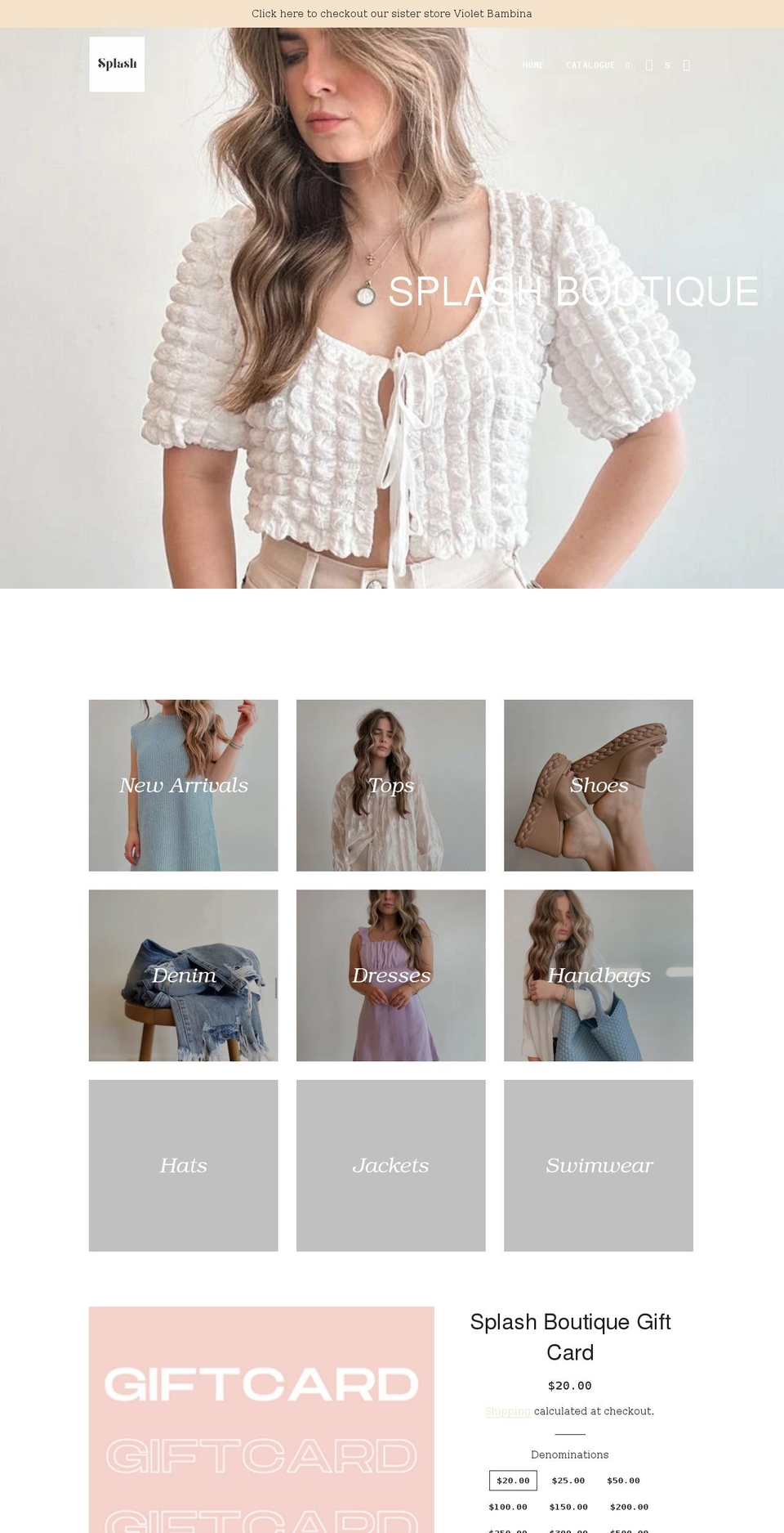 splashboutique.shop shopify website screenshot
