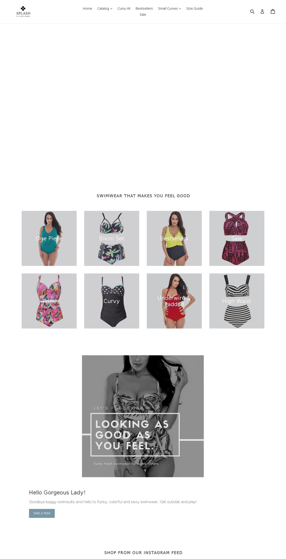 splashbycurvymamma.com — Shopify storefront screenshot