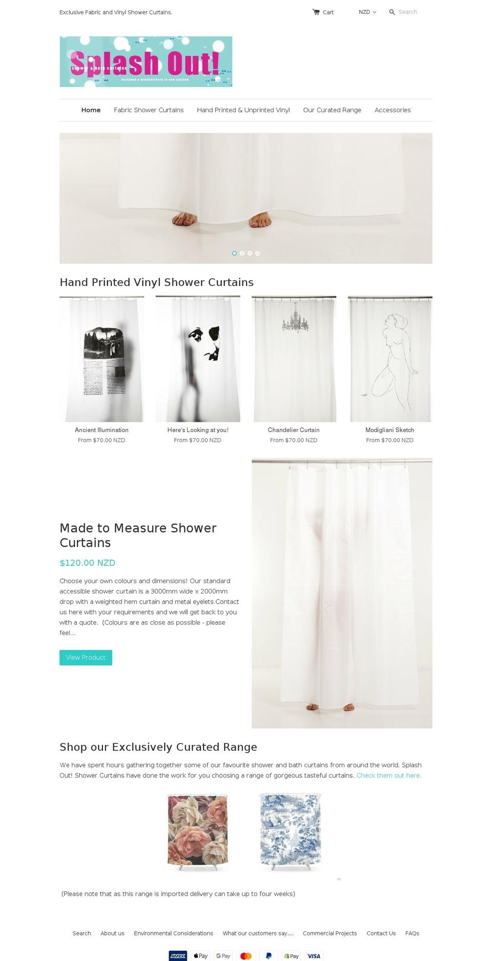 splashcurtains.co.nz shopify website screenshot