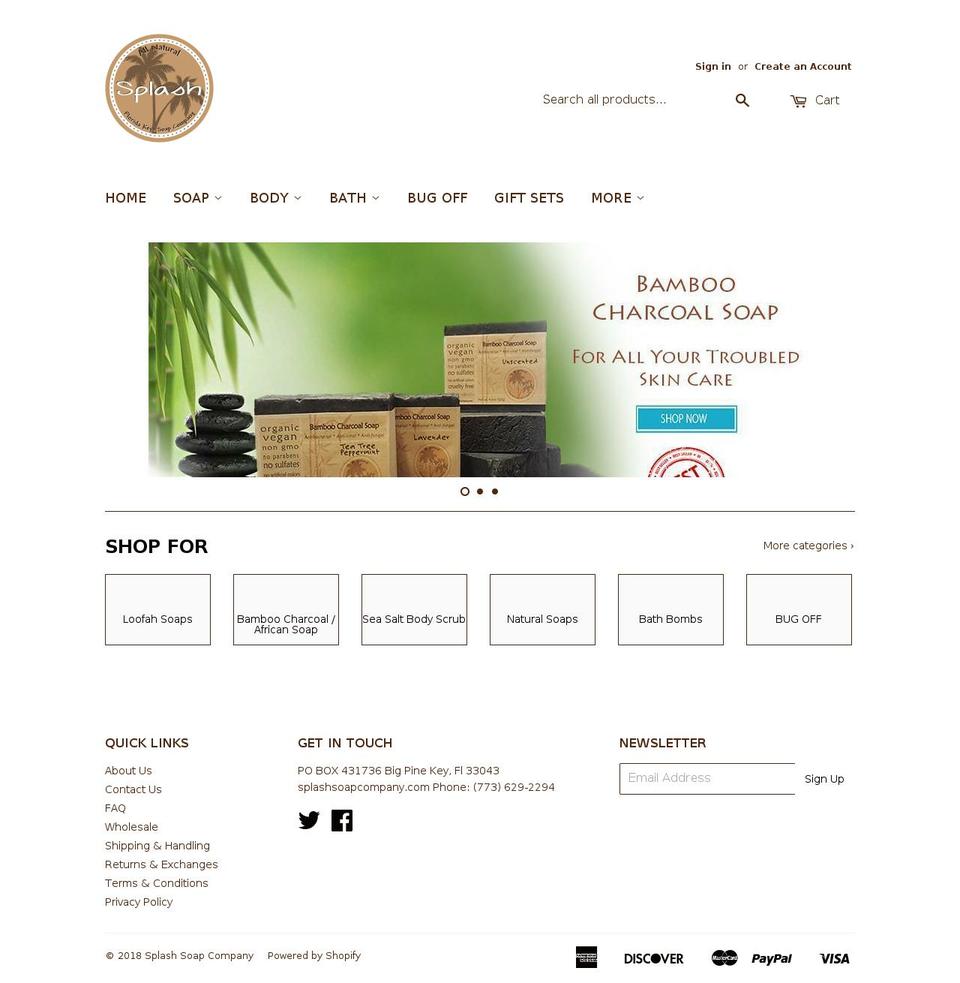 splashsoapcompany.com — Shopify storefront screenshot