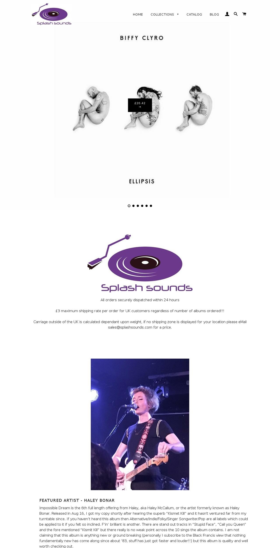 splashsounds.com — Shopify storefront screenshot