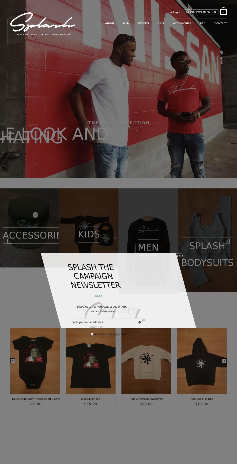 splashthecampaign.com shopify website screenshot