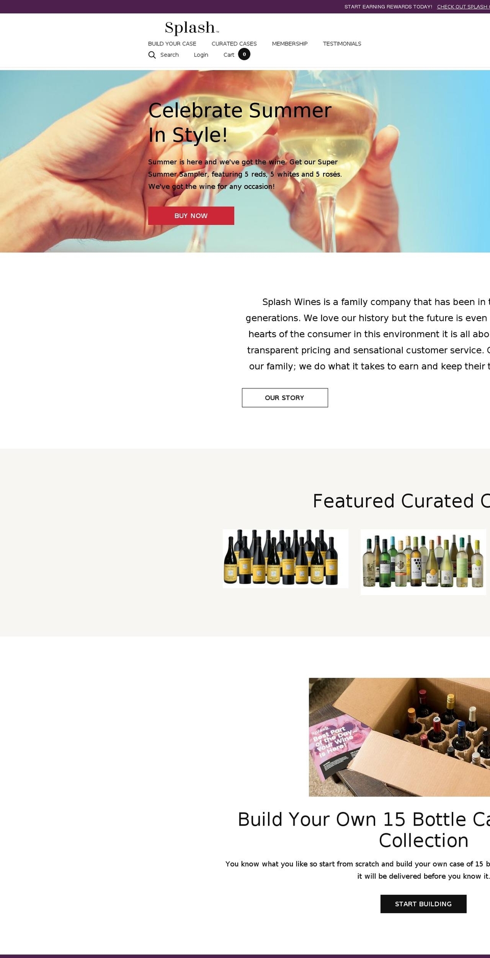 splashwines.com shopify website screenshot