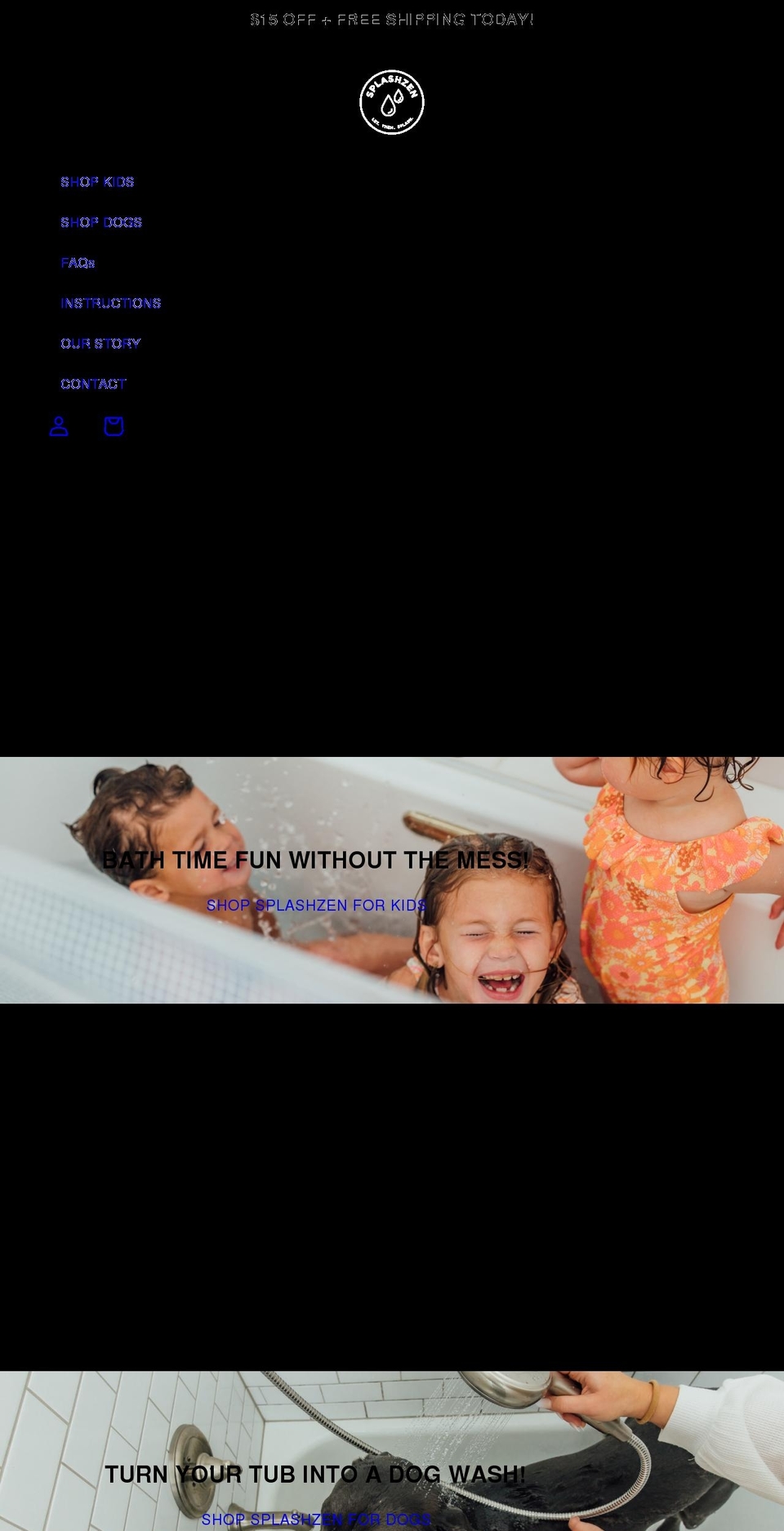 splashzen.com shopify website screenshot