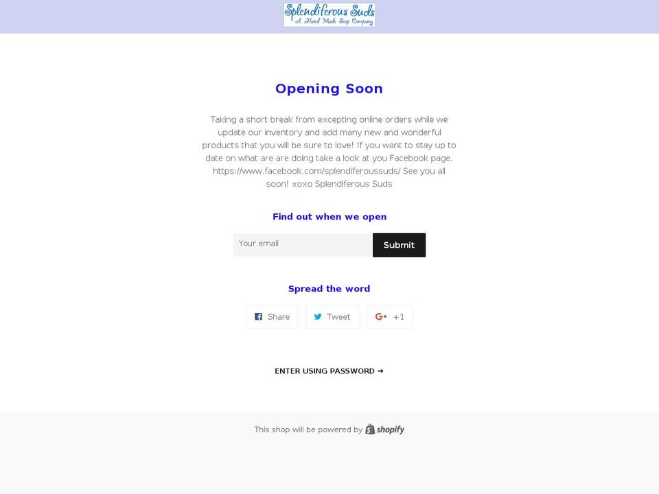 splendiferoussuds.com shopify website screenshot