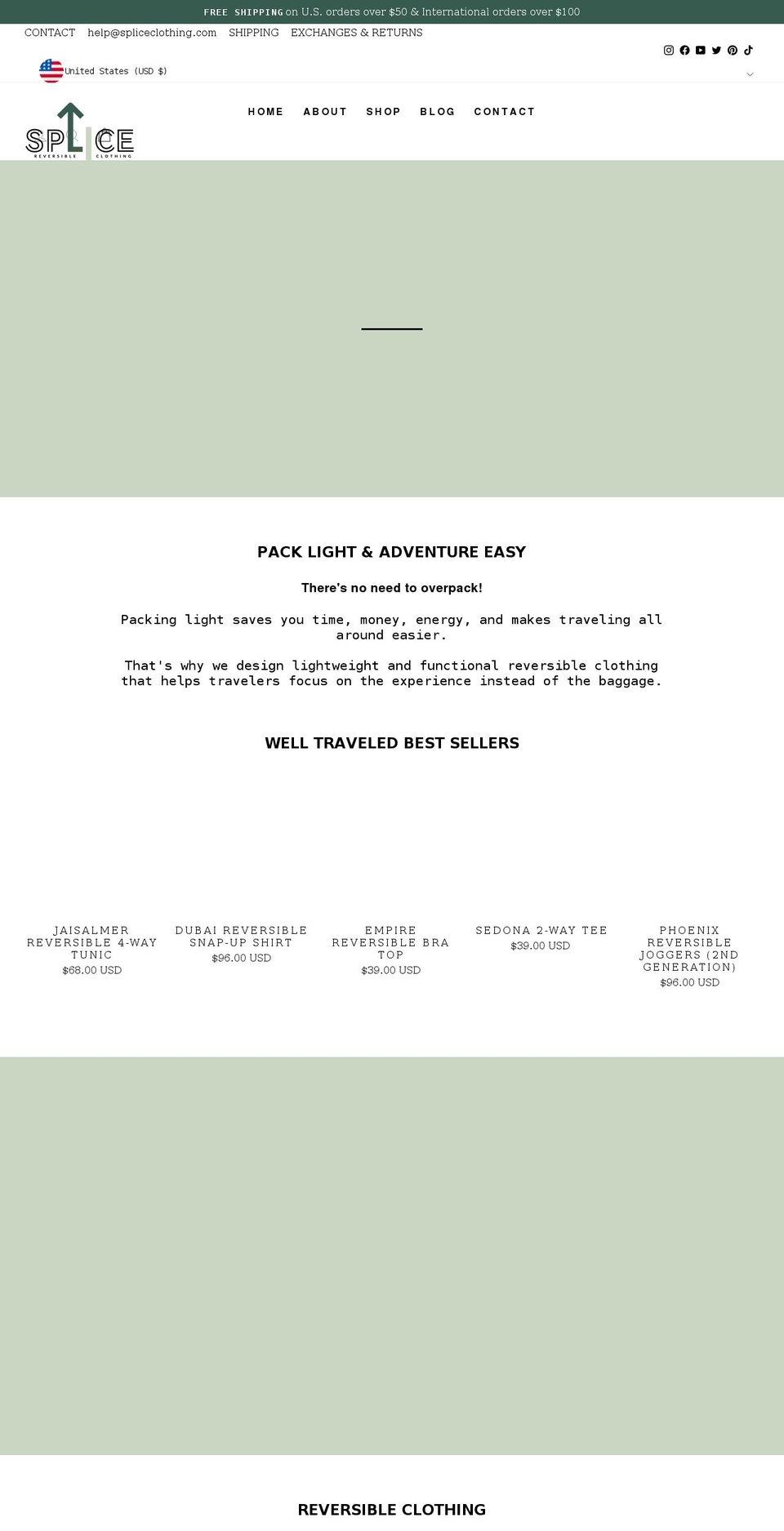 spliceclothing.com shopify website screenshot