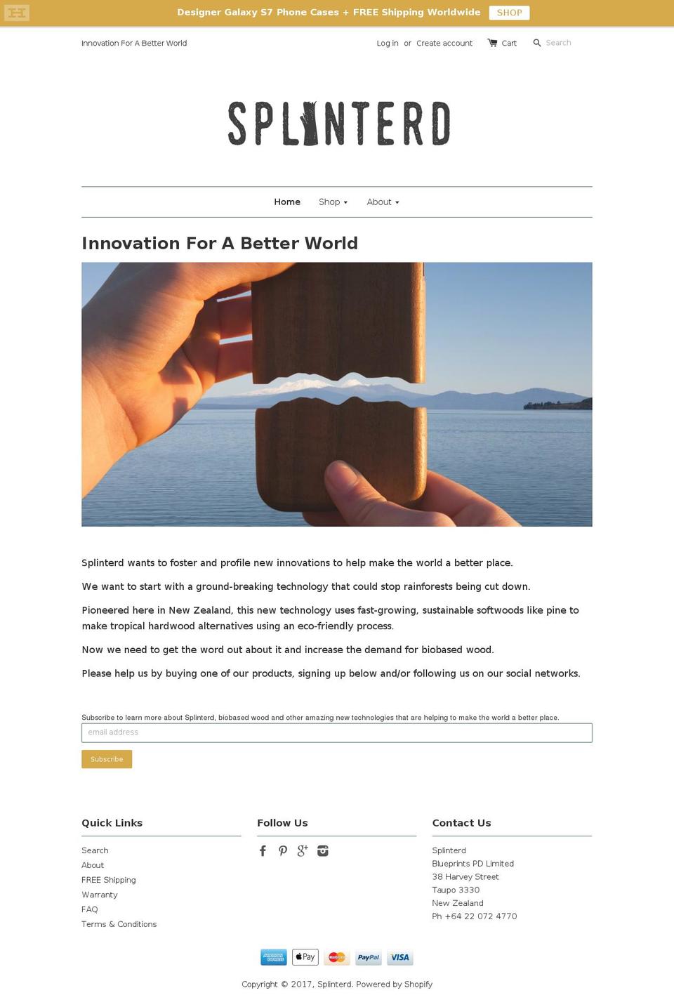 splinterd.com shopify website screenshot