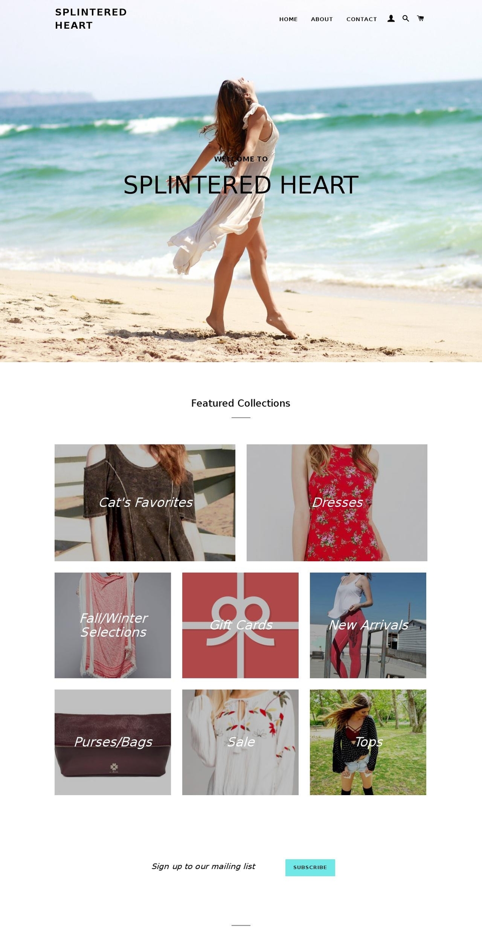 splinteredheart.net shopify website screenshot