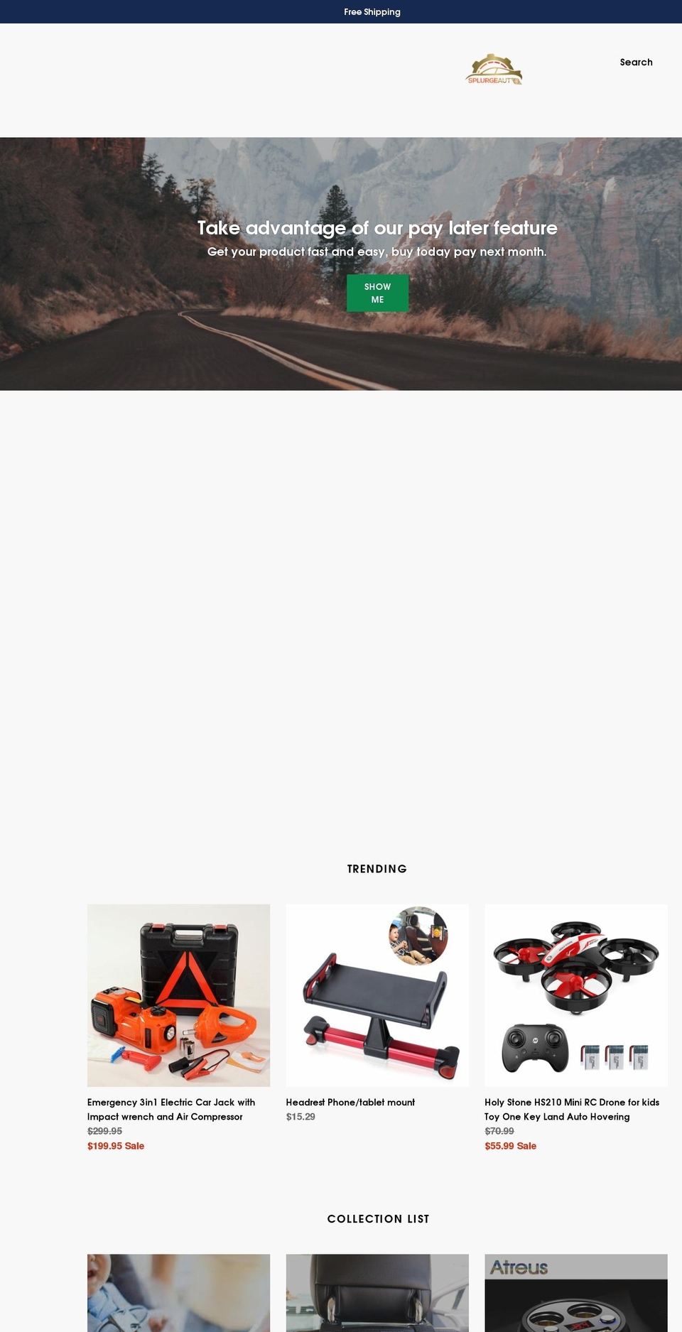 splurgeauto.com — Shopify storefront screenshot