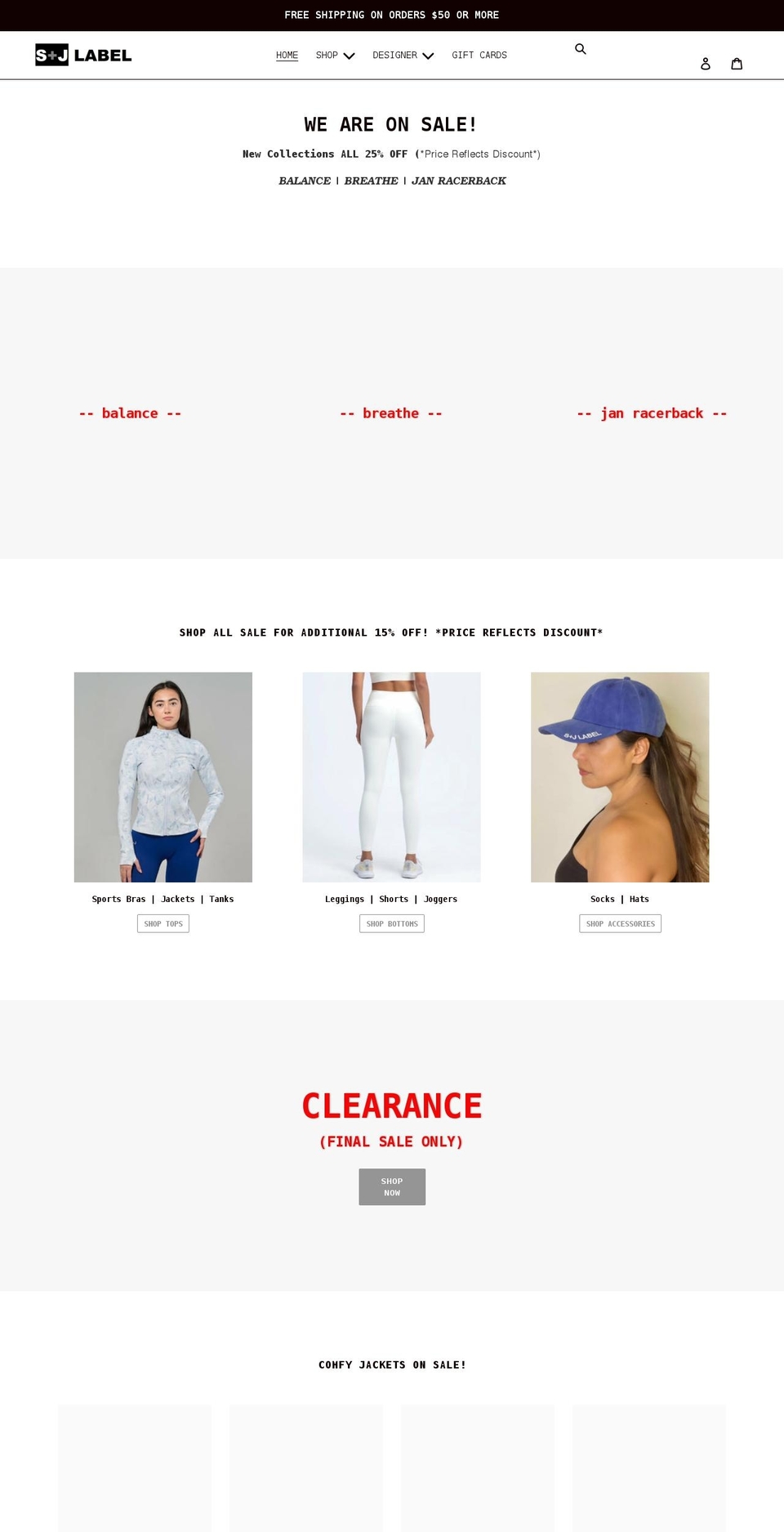 splusjlabel.com shopify website screenshot