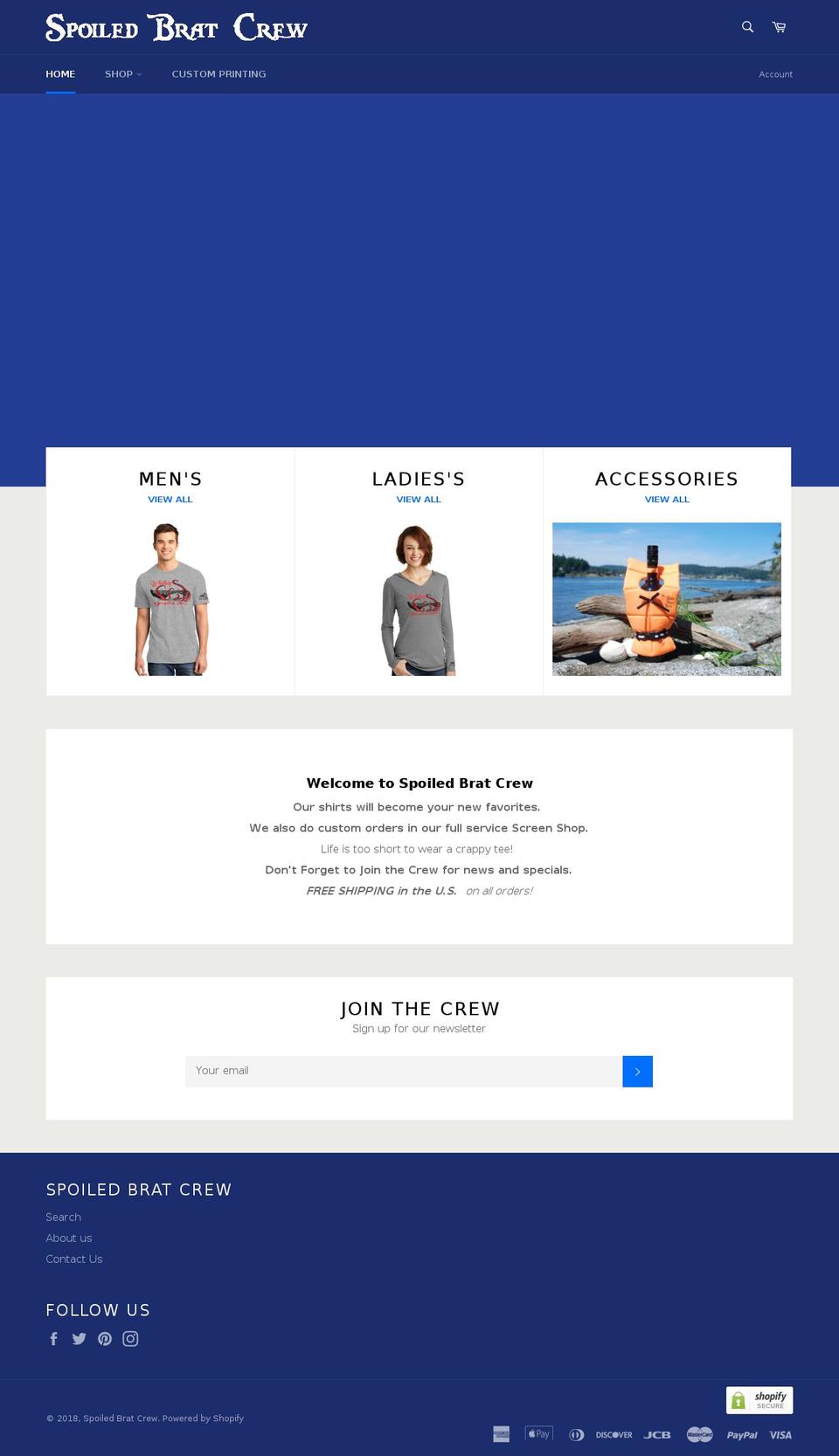 spoiledbratcrew.com — Shopify storefront screenshot