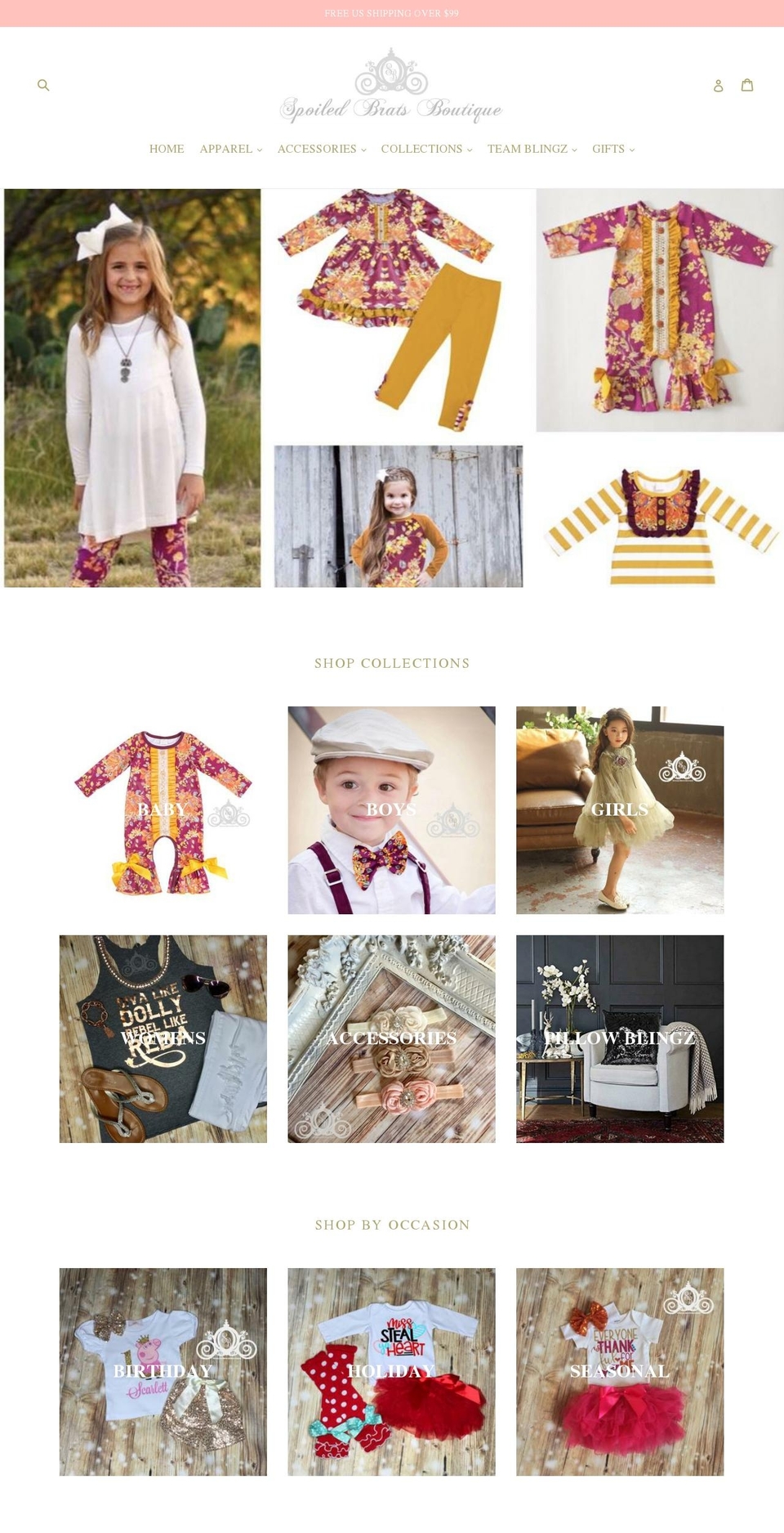 spoiledbratsboutique.com shopify website screenshot