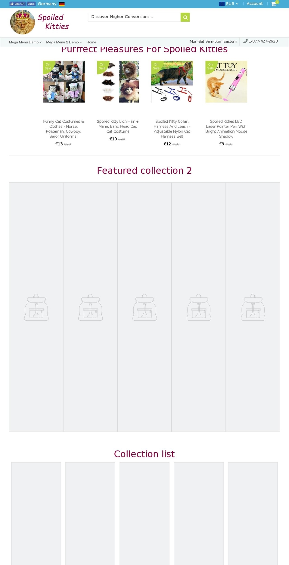 spoiledkitties.com — Shopify storefront screenshot