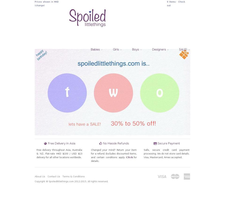 spoiledlittlethings.com shopify website screenshot