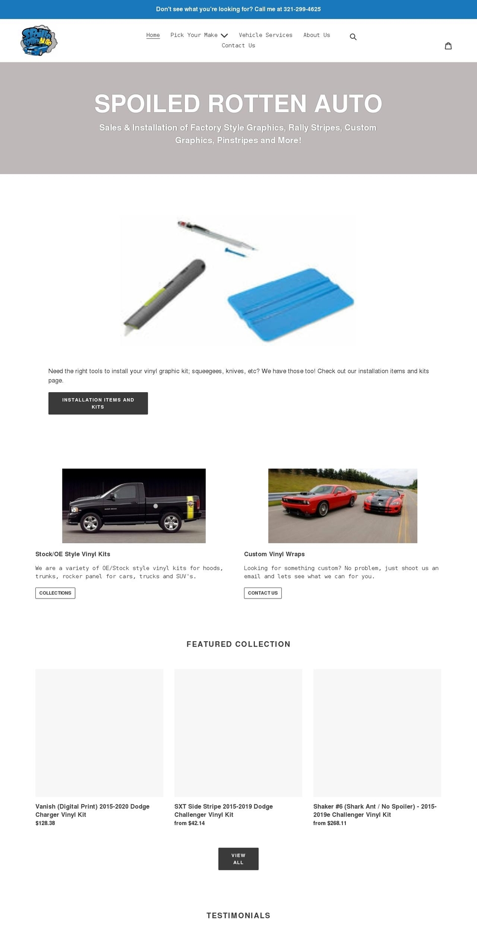 spoiledrottenauto.com shopify website screenshot