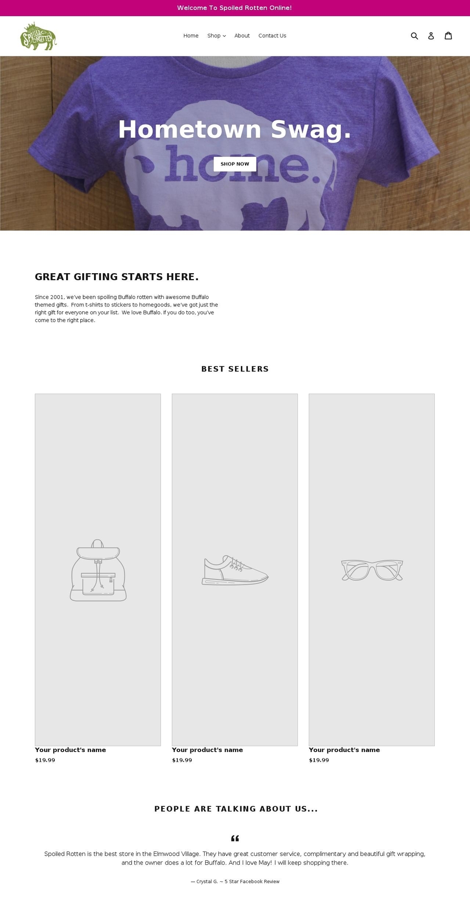 spoiledrottenbuffalo.com — Shopify storefront screenshot