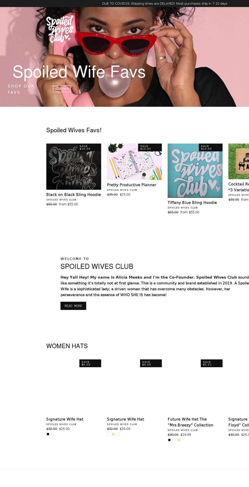 spoiledwivesclub.com shopify website screenshot