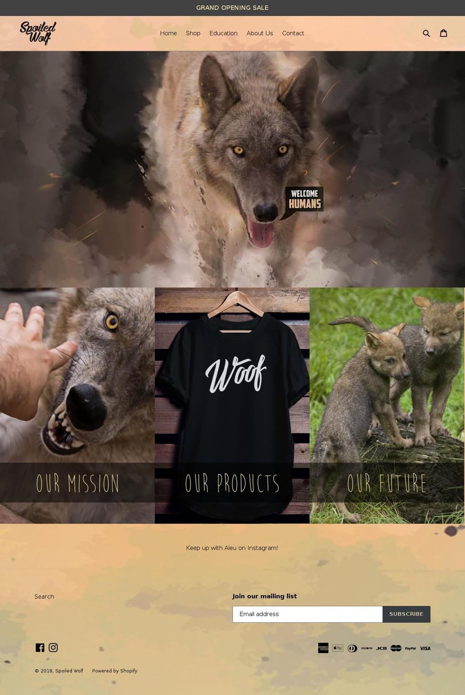 spoiledwolf.com — Shopify storefront screenshot
