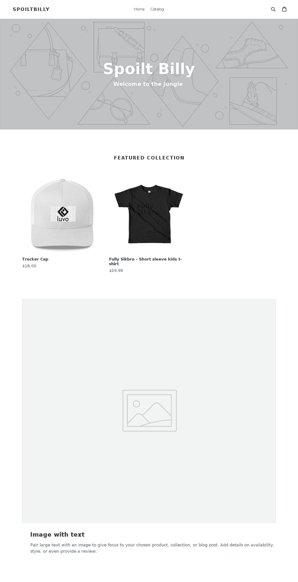spoiltbilly.com — Shopify storefront screenshot
