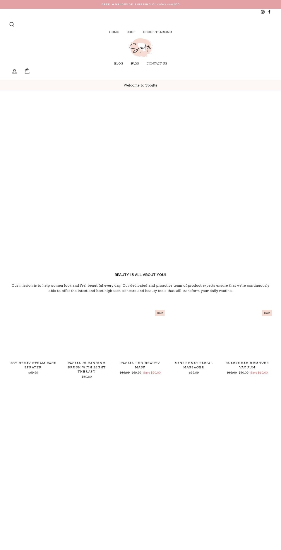 spoilte.com shopify website screenshot