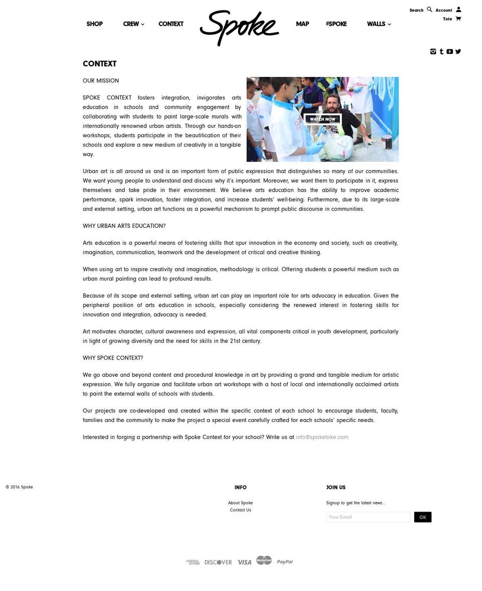 spoke-context.com shopify website screenshot