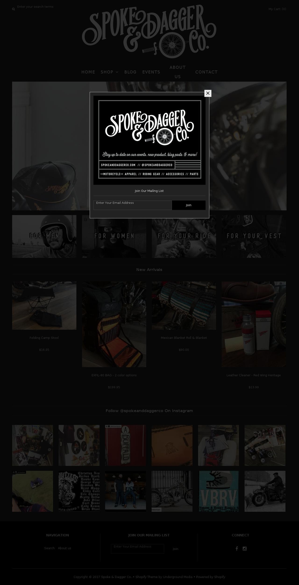 spokeanddaggerco.com shopify website screenshot