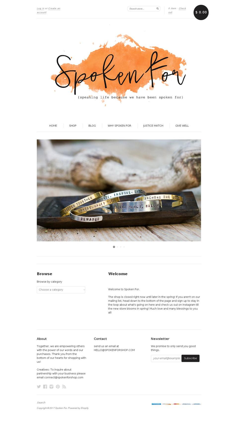 spokenforshop.com shopify website screenshot