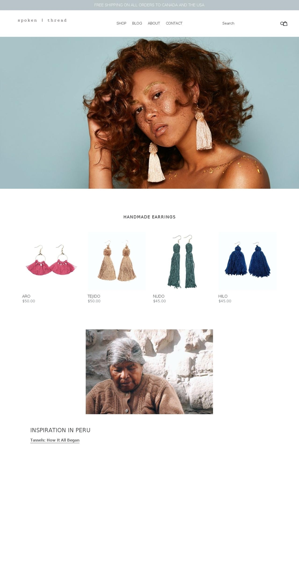 spokenthread.com — Shopify storefront screenshot