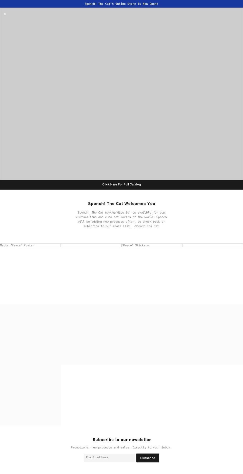 sponchthecat.com shopify website screenshot