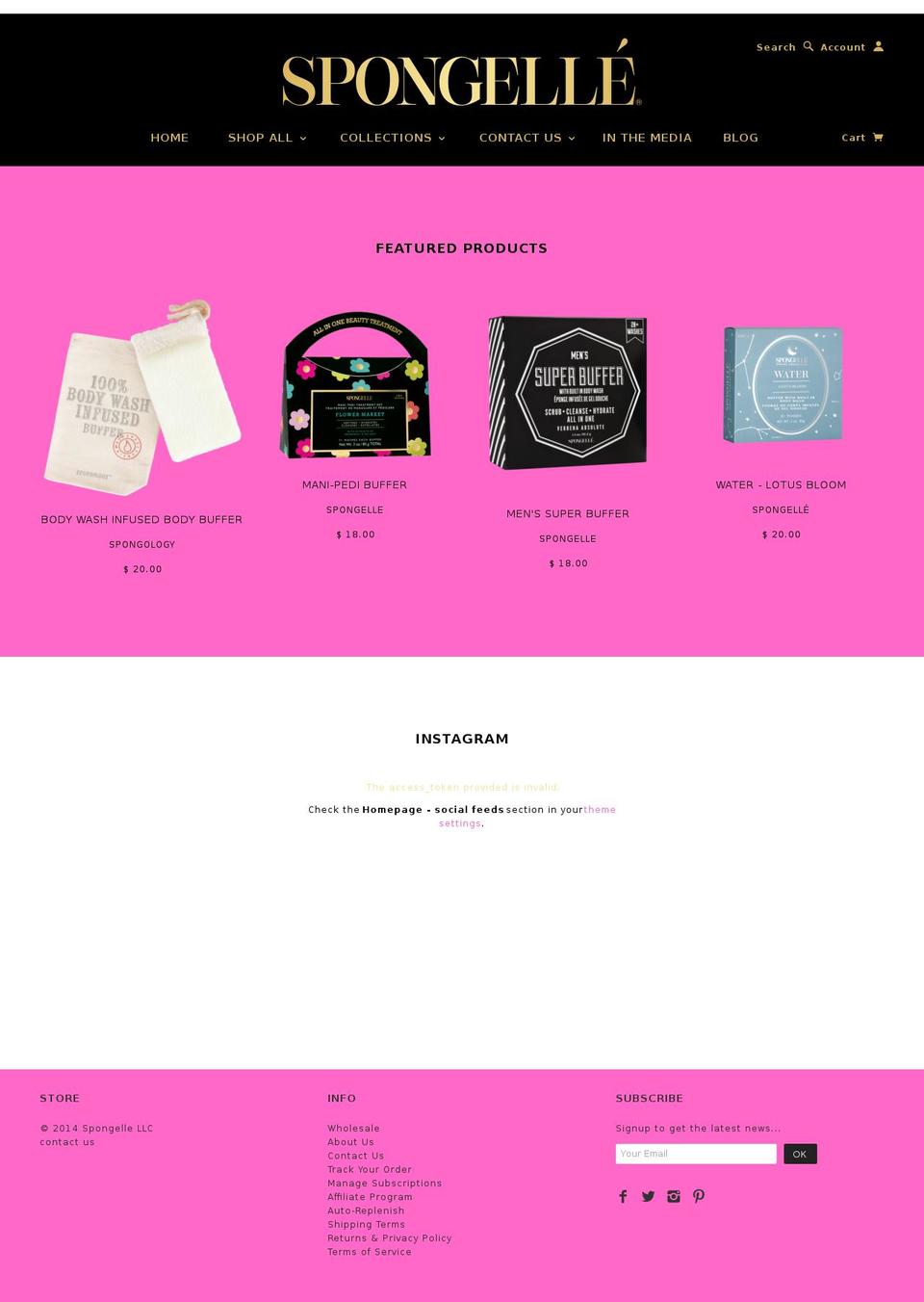 spongelle.com shopify website screenshot
