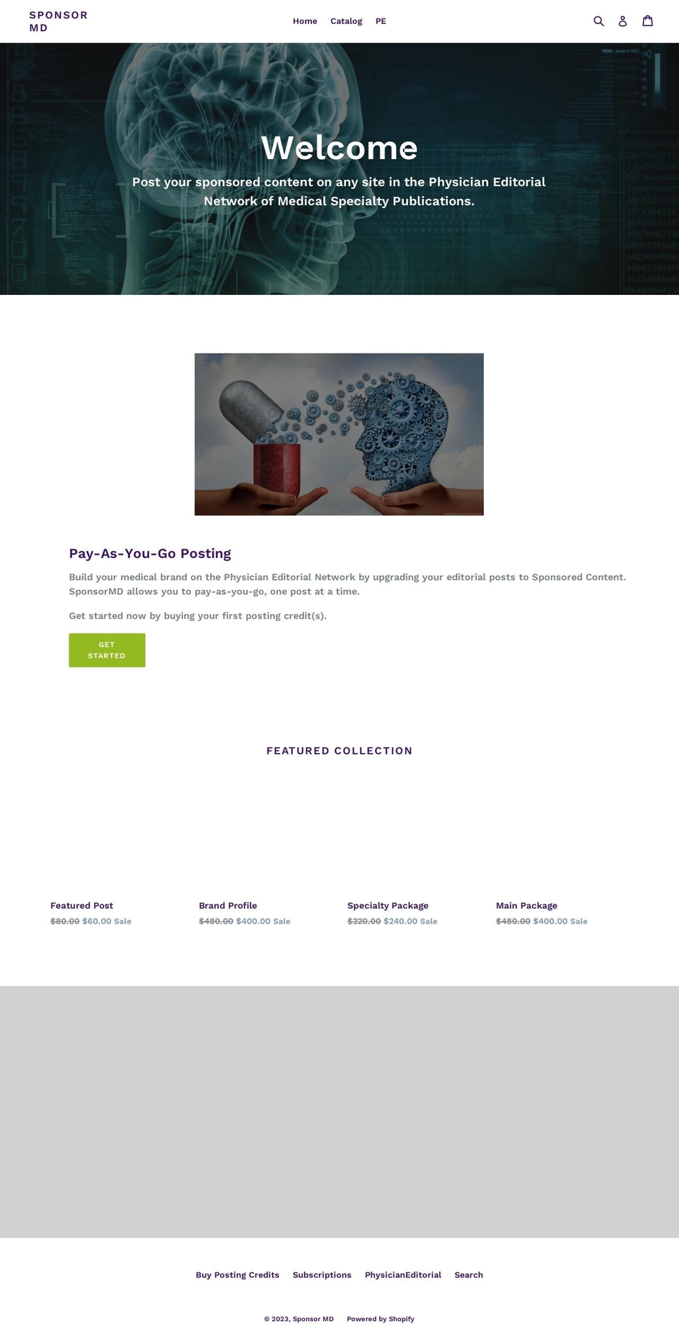 sponsormd.com shopify website screenshot