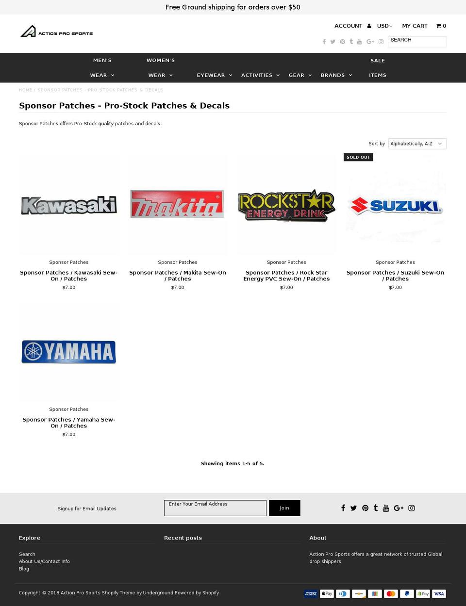 sponsorpatches.com — Shopify storefront screenshot