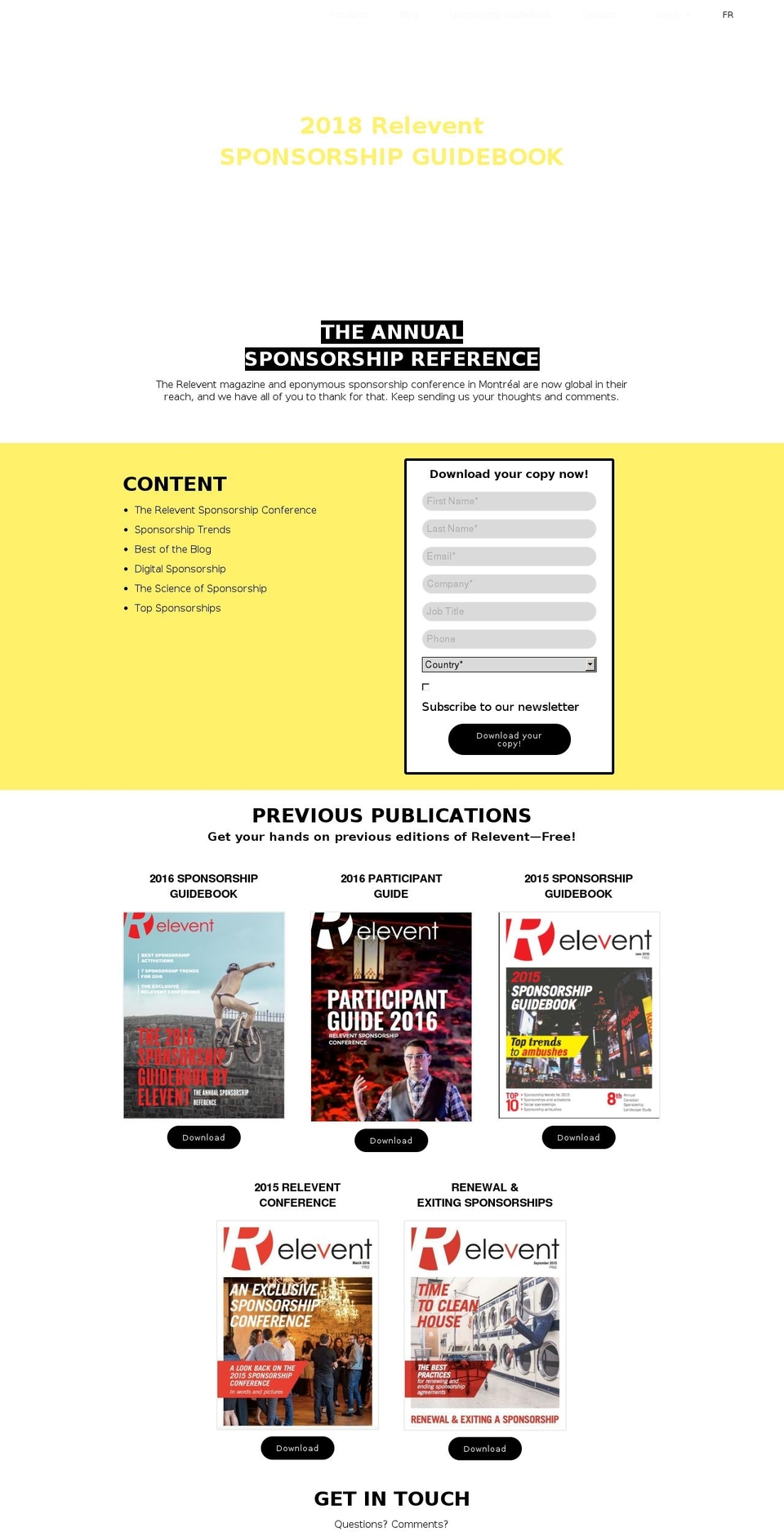 sponsorshipguidebook.com shopify website screenshot